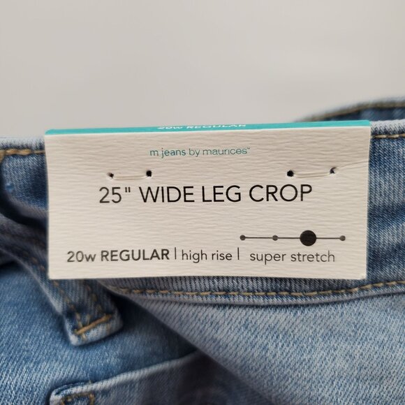 M Jeans By Maurices 25" Wide Leg Crop Women Size 20W Regular High Rise Stretch - Picture 7 of 14